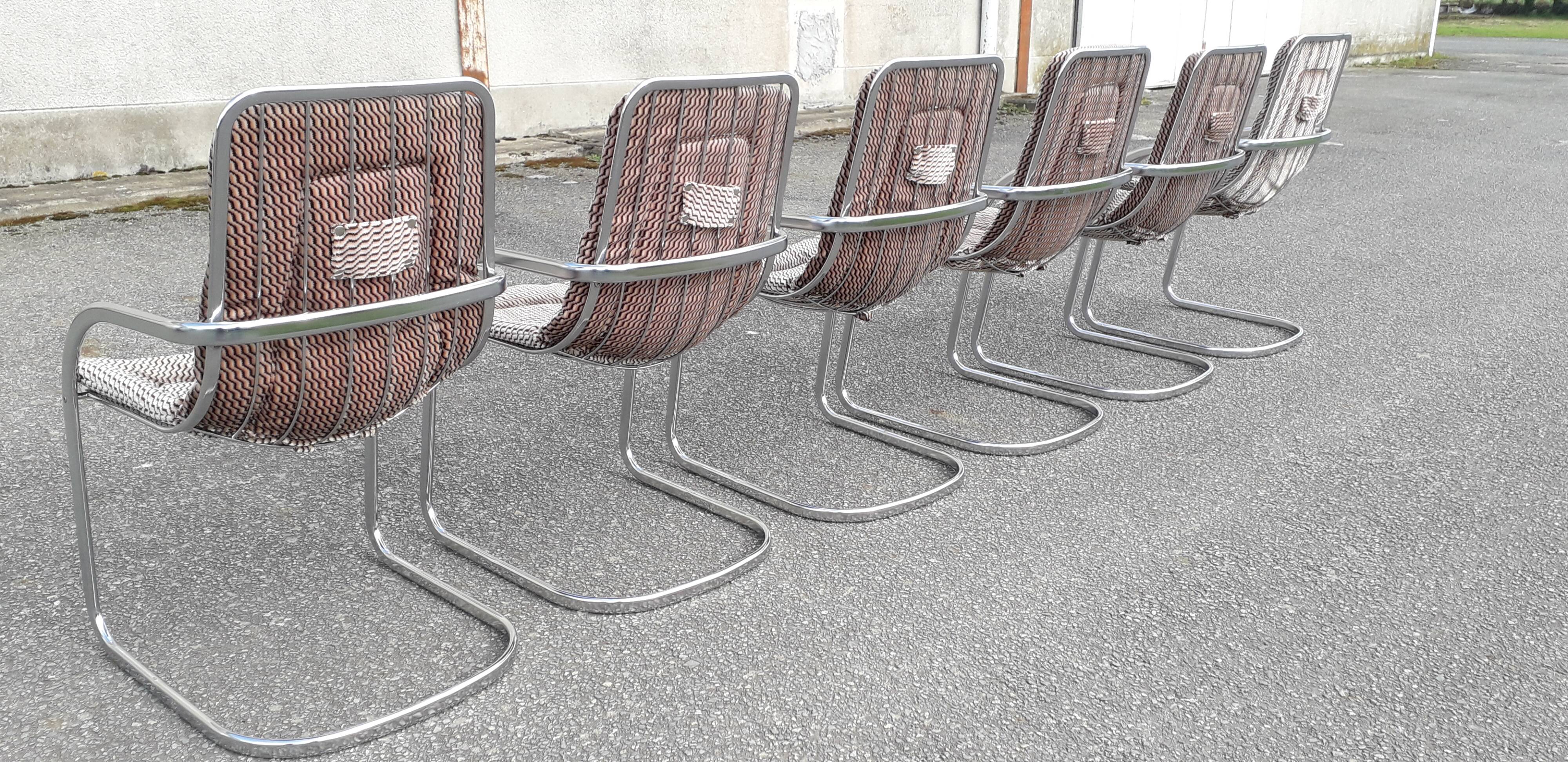 Lot of 6 armchairs published by Cidue, Italy 70s