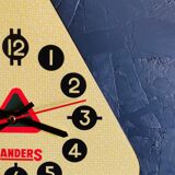 Vintage formica clock triangular silent wall clock "Sanders yellow"