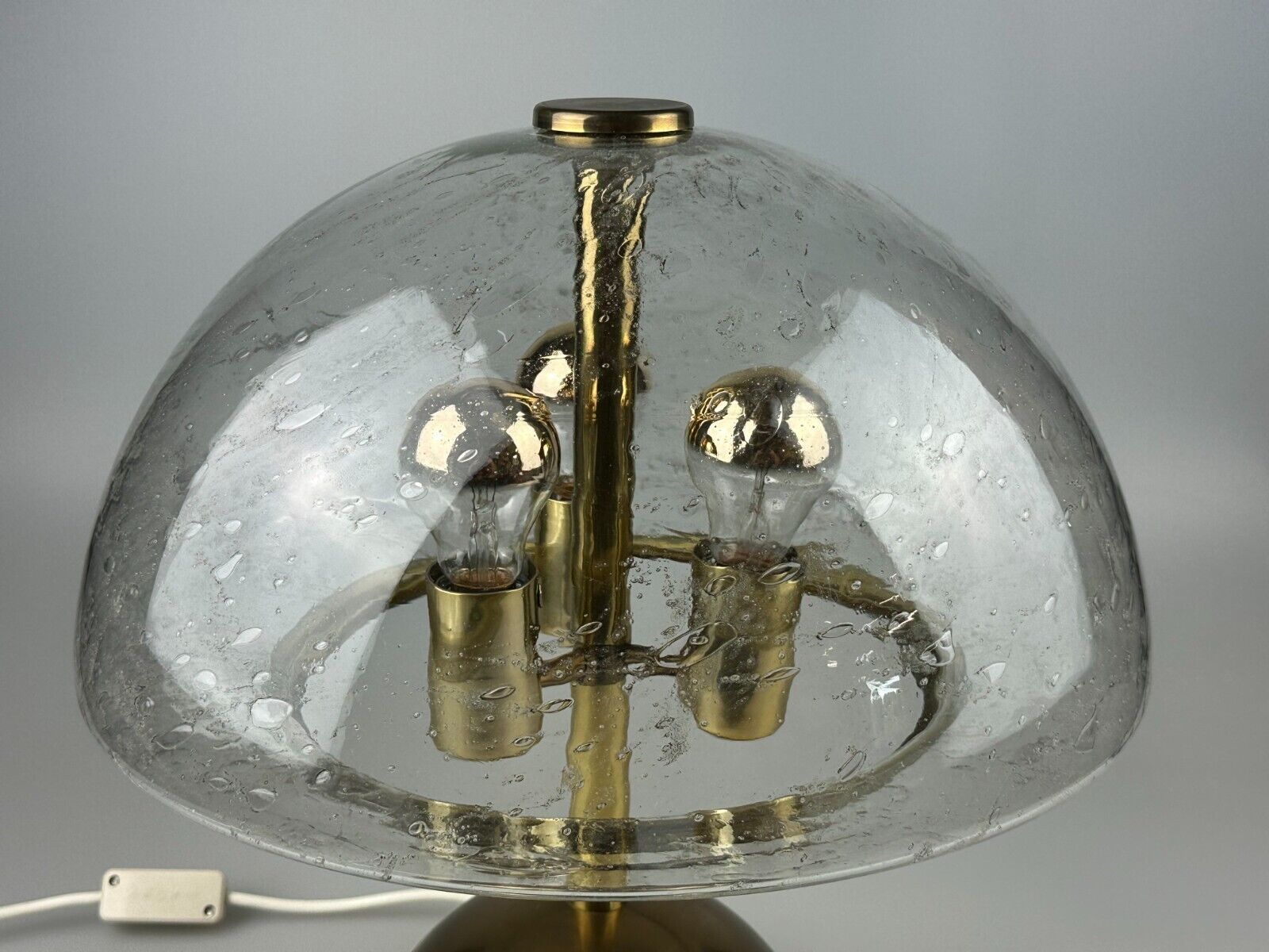 60s 70s table lamp by Doria Leuchten Germany glass brass Space Age