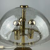 60s 70s table lamp by Doria Leuchten Germany glass brass Space Age