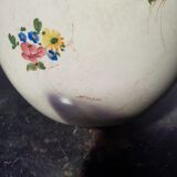 Vallauris ball vase Jerome Massier vintage painted flower decor