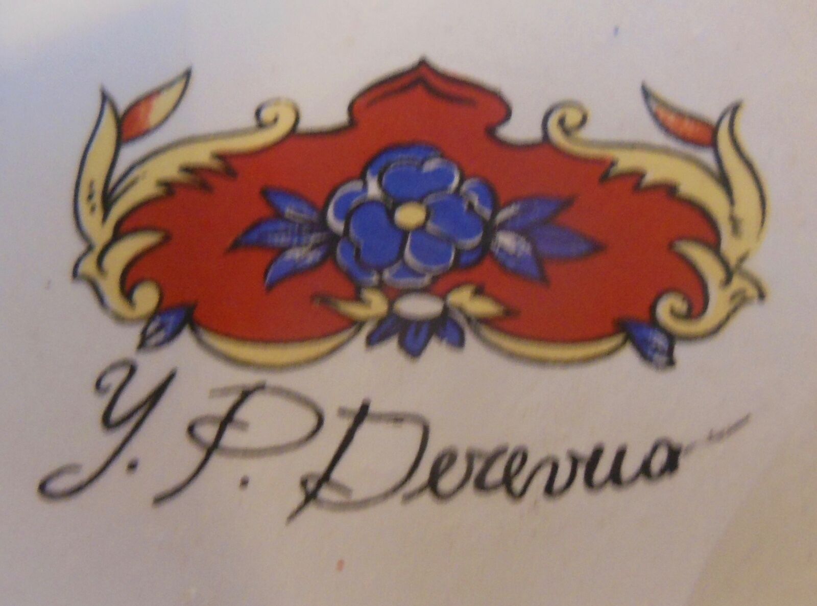 Vase with bird decoration signed y . p derevua