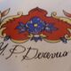 Vase with bird decoration signed y . p derevua