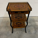 Napoleon III side table in marquetry and gilding