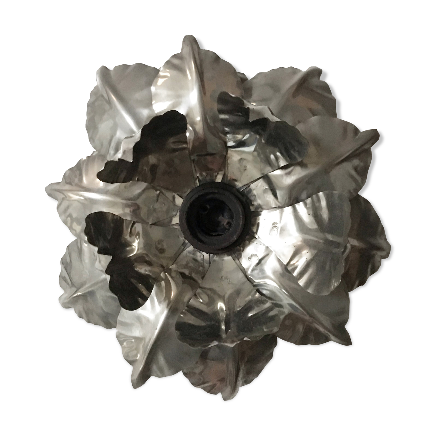 Silver sconce metal flower from the 70's