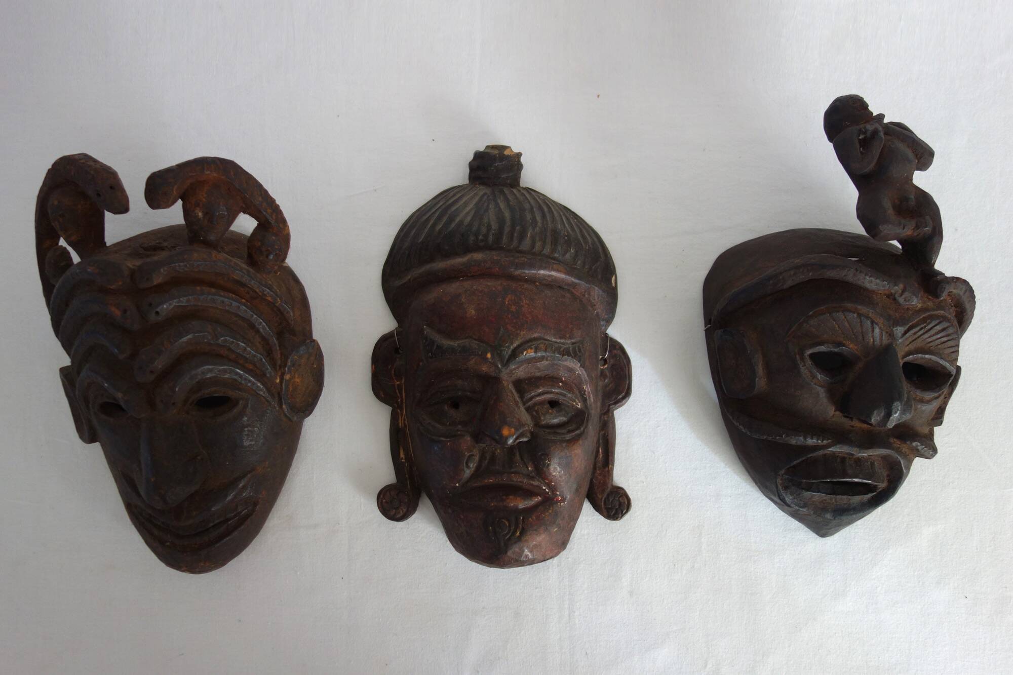 Set of 3 vintage Himalayan masks