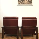 Brown vintage armchairs, 1960s