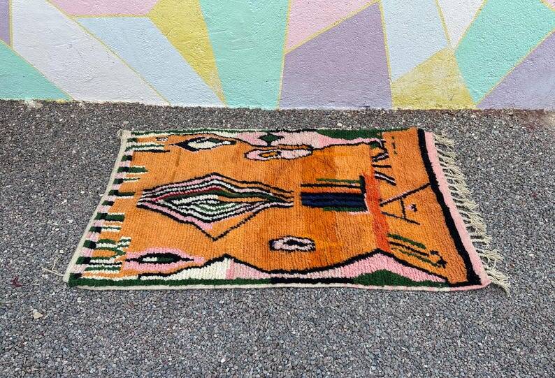 Moroccan orange rug- Berber Rug 150/250cm