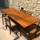 Table vintage scandinave en teck avec deux rallonges