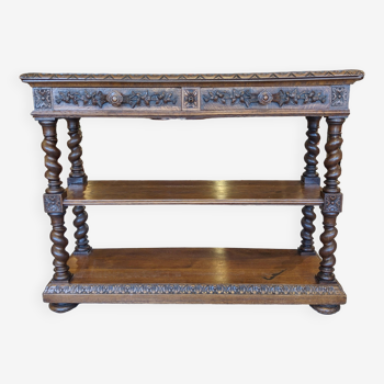 Oak serving console