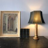Wooden and brass lamp foot