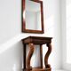 Museum mirror with console in Empire style, built around 1800.