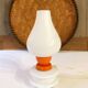 Bedside lamp in opaline glass and orange metal, 1970s