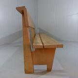 Modernist solid beech wooden pew 1960’s