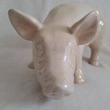 Statue. Cracked ceramic pig.