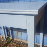 Small sky blue patina farm table