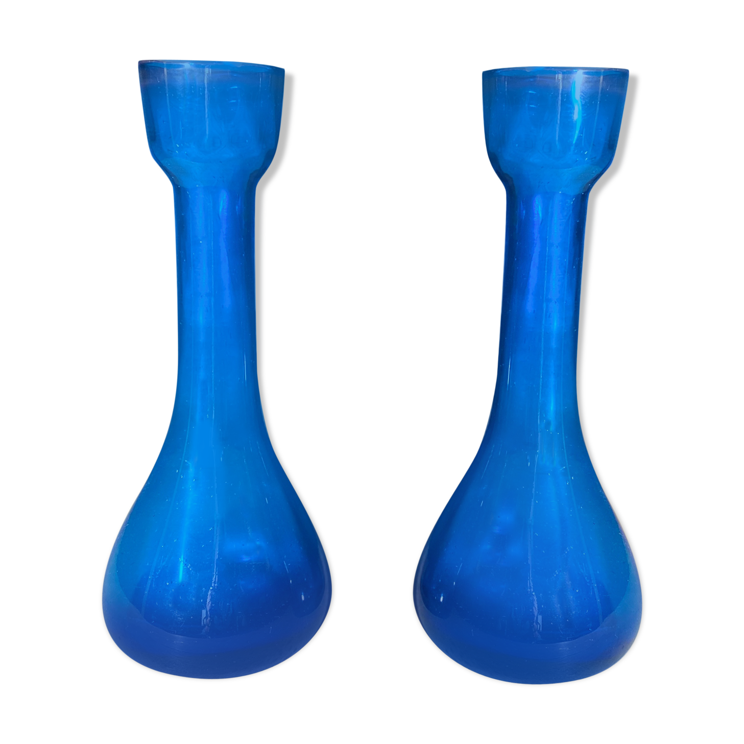 Blue glass soliflore