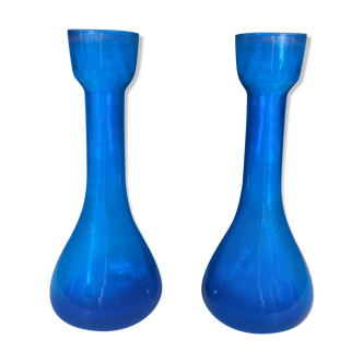 Blue glass soliflore