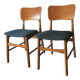 Pair of Danish teak chairs in petrol blue-green, 1960s