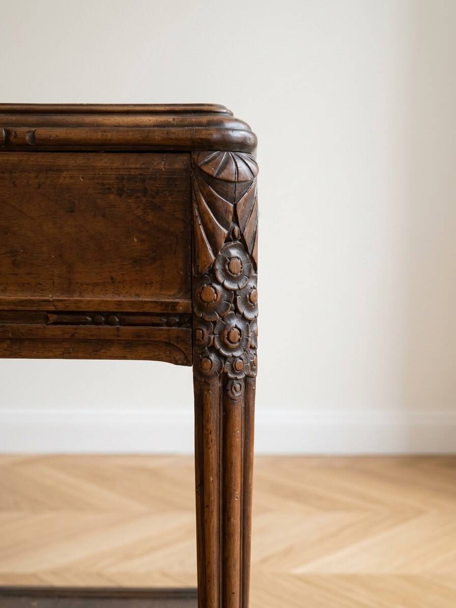 Art Deco wooden dressing table with mirror