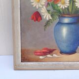 Oil on canvas still life Wild Flowers Géofournier