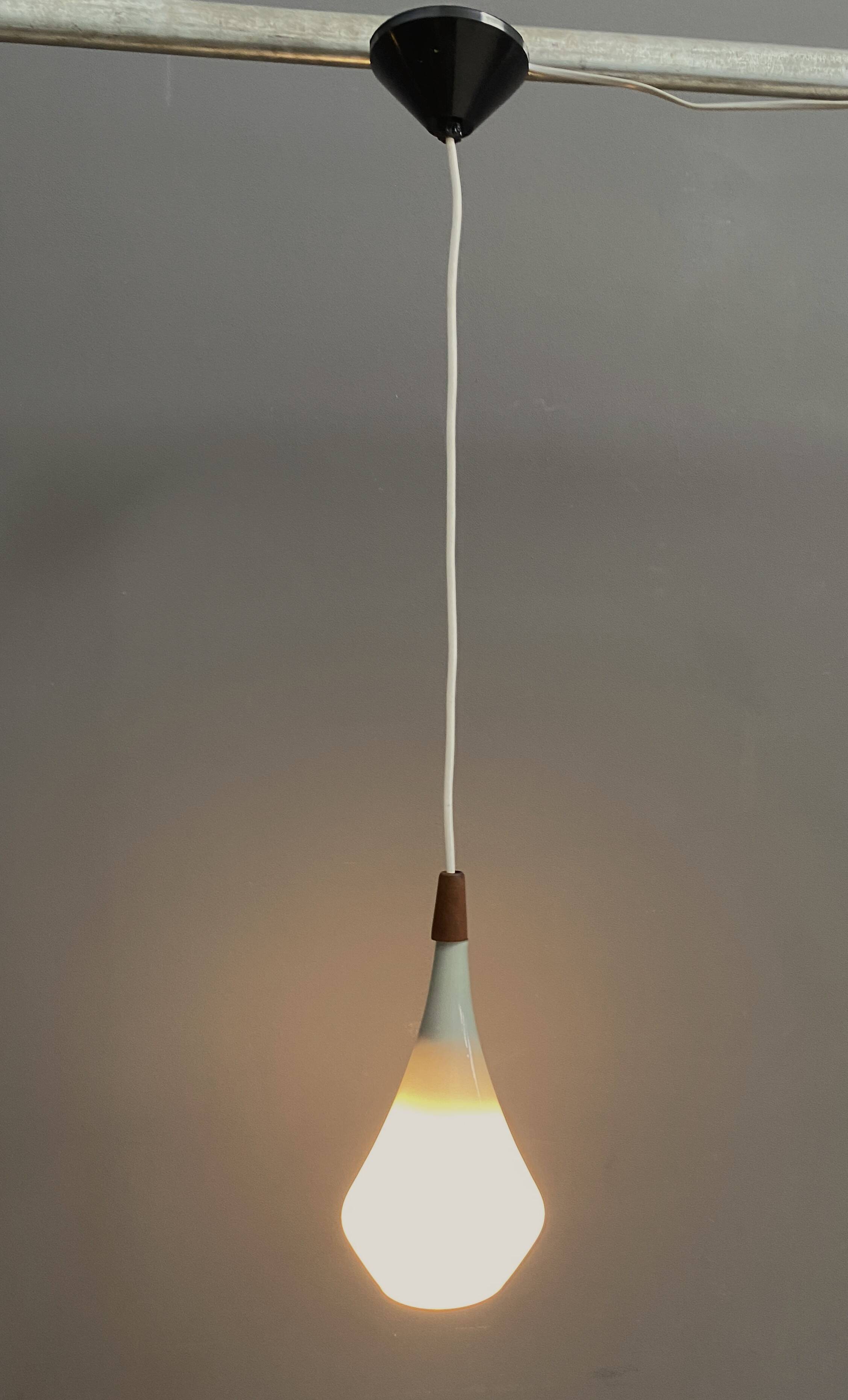 Holmegaard grey glass hanging lamp 1960s
