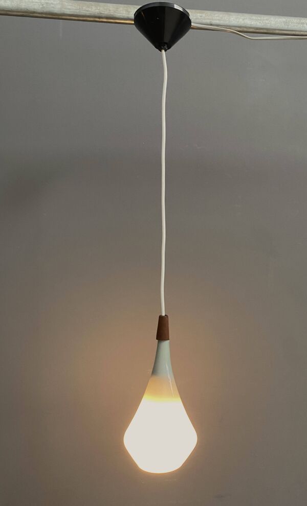 Suspension Holmegaard en verre gris années 1960
