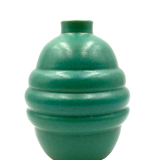 Art deco turquoise faience vase, france 1940s