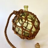 Glass and rope hanging vase