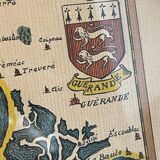 Carte marine océan atlantique vintage, encadrée