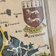 Vintage Atlantic Ocean Marine Map Gold Leaf Frame