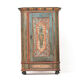 Rustic Weathered Farmhouse Folk Art Painted Bridal Cabinet from 1798