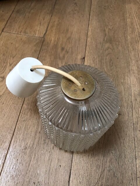 Vintage glass globe hanging lamp