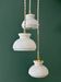 Vintage triple suspension lampshade in white opaline.
