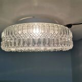 Grand plafonnier encastré en verre clouté