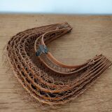 70s foldable mesh and bamboo basket