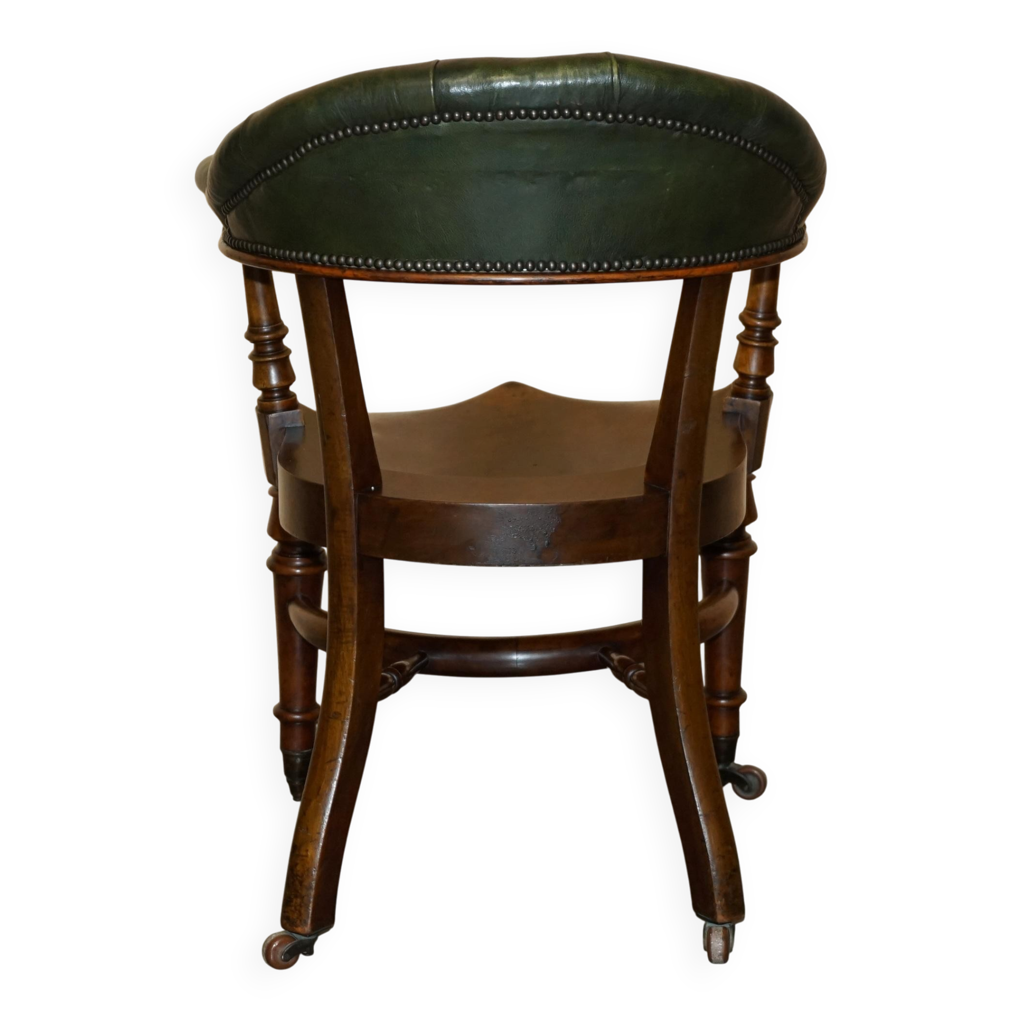 Victorian captain's chair in mahogany and leather