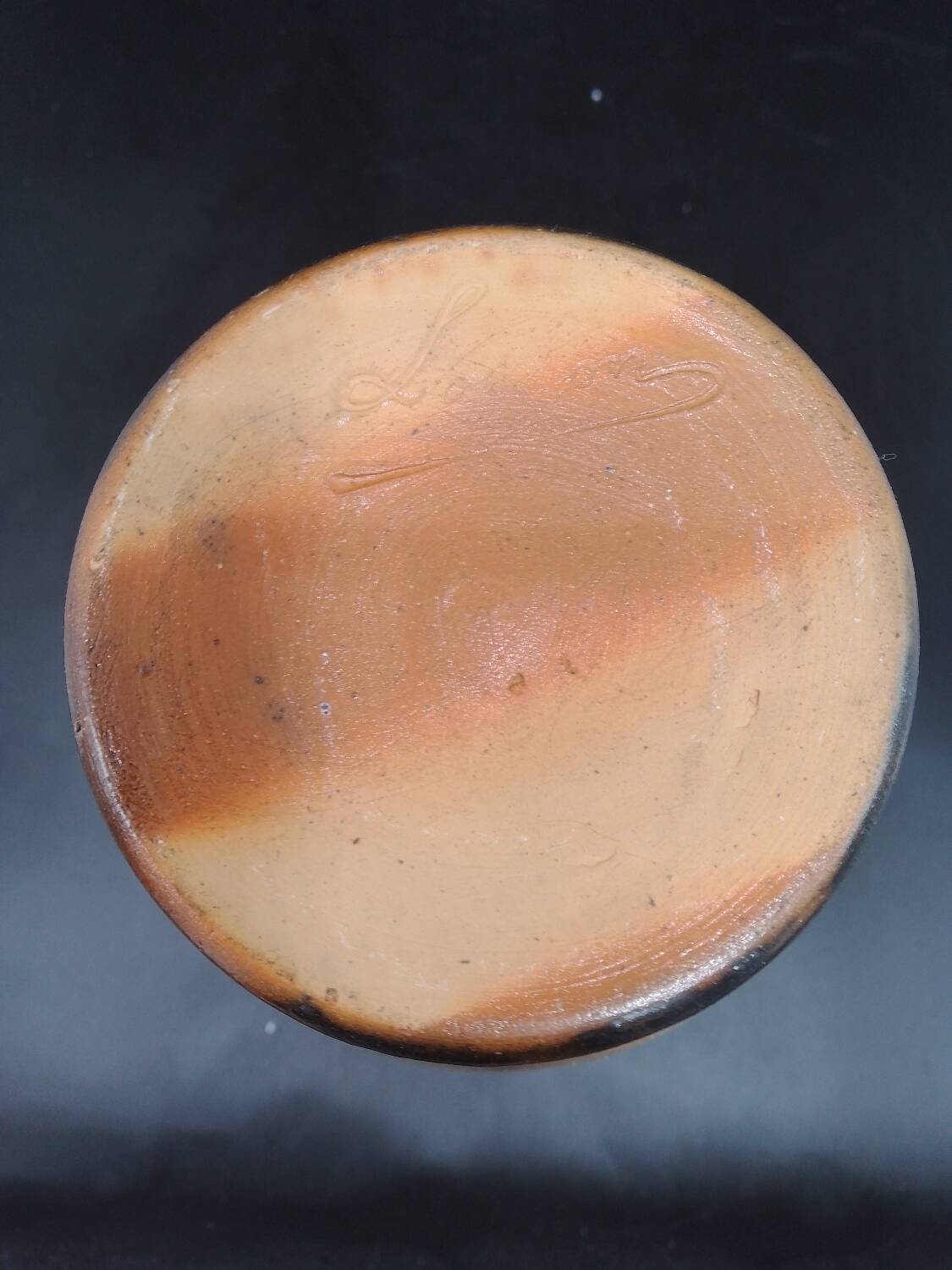 Large stoneware vase from Bouffioulx signed Losson, Hand-turned 1960