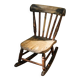 Rocking chair pour enfant en hêtre patiné, 19ème siècle