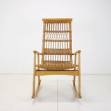 Mid-century rattan rocking chair, 1960's