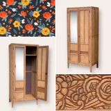 Parisian art deco cabinet 1930 raw wood