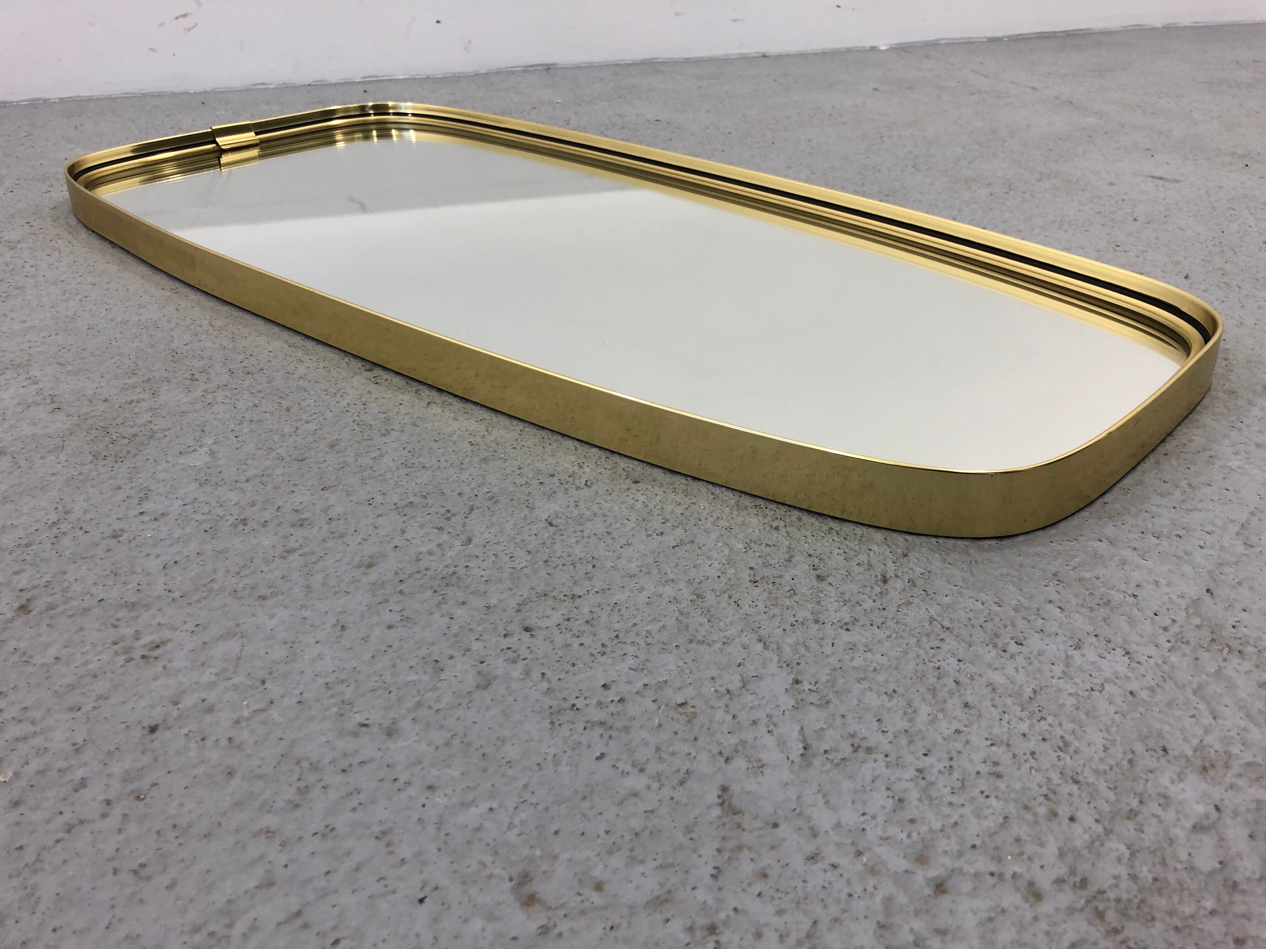 Mid-century modern german rockabilly golden wall mirror, 1970s