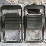 Set of 4 folding military chairs stamped Verhaeghe