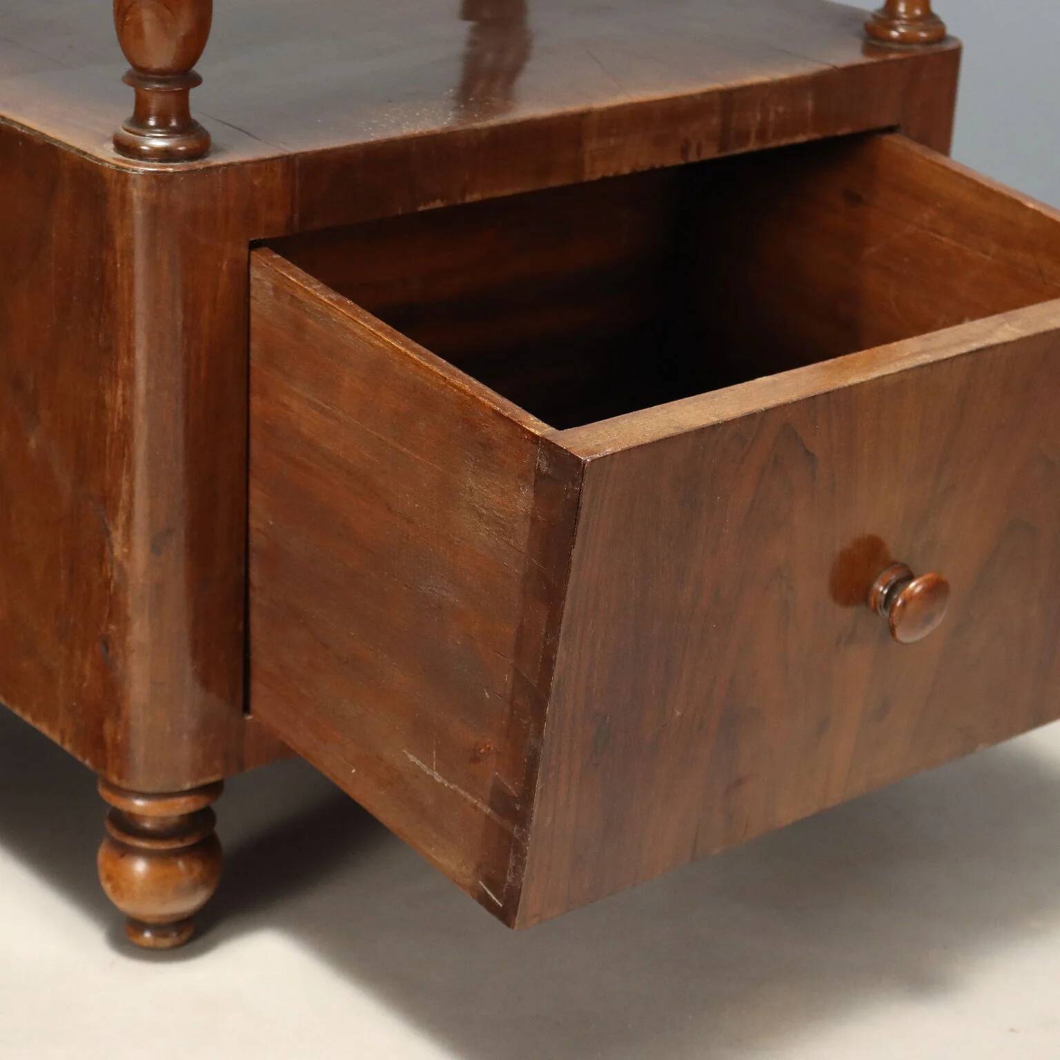 Pair of Louis-Philippe bedside tables in walnut.