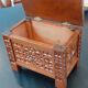 Vintage wooden box year 50 in carved wood