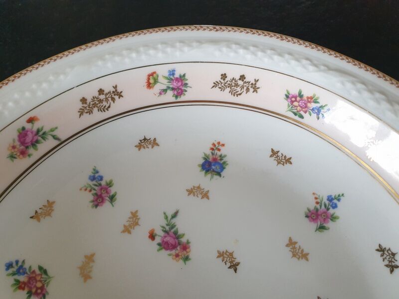 Raynaud et Cie Important hollow dish Limoges porcelain