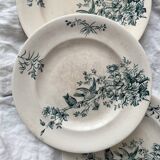 5 assiettes plates en terre de fer « Mignon » Longwy