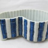 Old Chinese or Japanese blue and white porcelain planter from the late 19th or early 20th century