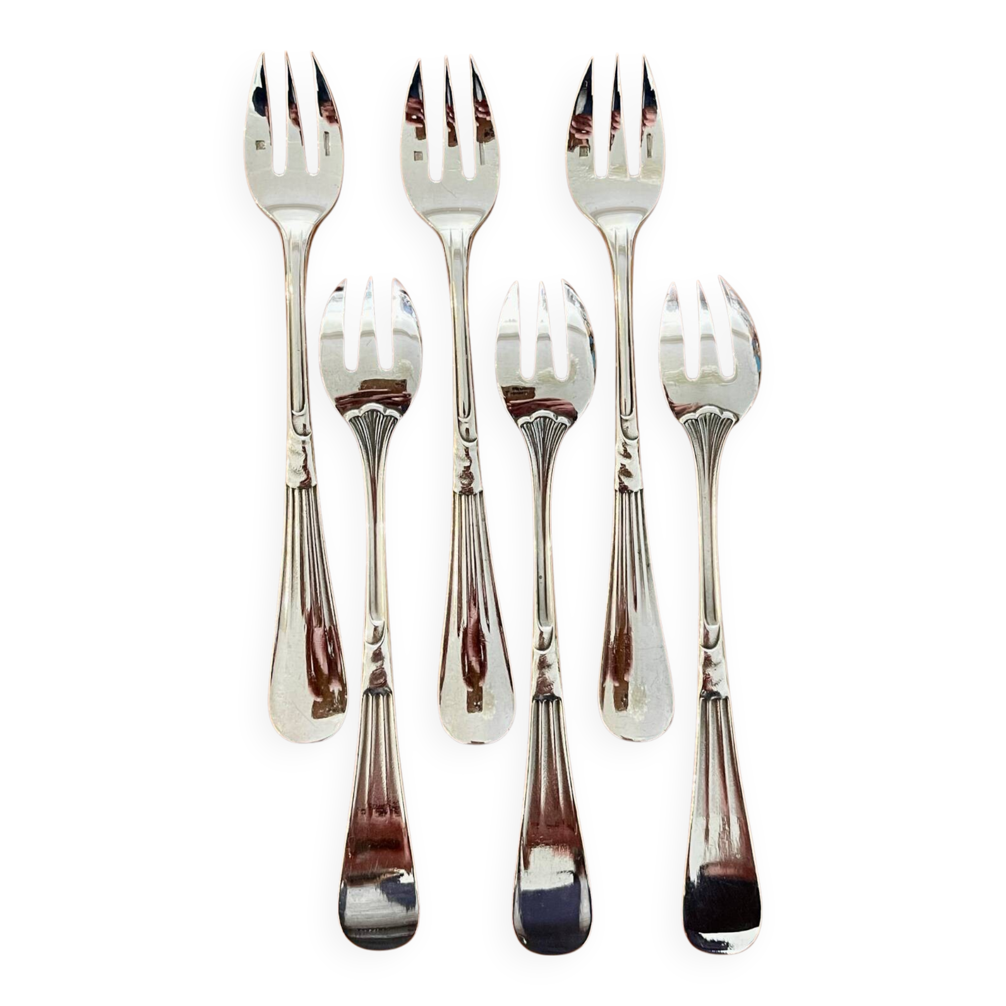 Christofle hemerocallis art nouveau, 6 oyster forks