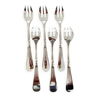 Christofle hemerocallis art nouveau, 6 oyster forks